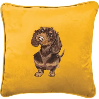 Polštář Vyšívaný polštář "Little Sausage", 40x40cm - Jezevčík