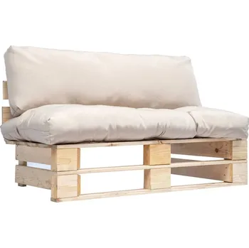 Zahradní pohovka zahrada-XL Zahradní pohovka z palet s pískovými poduškami borovice 277476