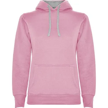 Dámská mikina Roly Urban Dámská mikina s kapucí SU1068 Light Pink 48-Heather Grey 58 S