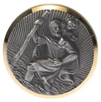 Potah na volant HP Autozubehör Plaketa se sv. Kryštofem (Ø) 43 mm zlatá, stříbrná