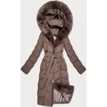 Hnědá dámská zimní bunda s kožešinovým panelem SWest (B8525-48)