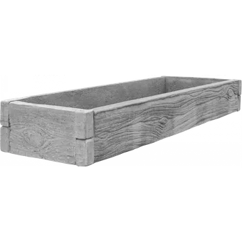 Vyvýšený záhon Betonový vyvýšený záhon - 0,5 x 2 x 0,25 m - dřevo