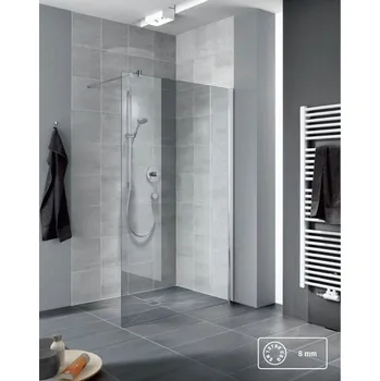 Zástěna Walk-in Wall Kermi Pasa XP TWF stříbrná matná/čiré ESG sklo 75 x 185 cm