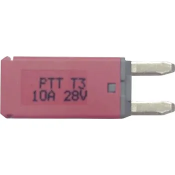 Autopojistky PARTS PTT Circuit Breaker Mini, type 3. Manual Reset, 10AC001-102-0063 standardní plochá pojistka pro motorová vozidla , 28 V, 10 A, 1 ks
