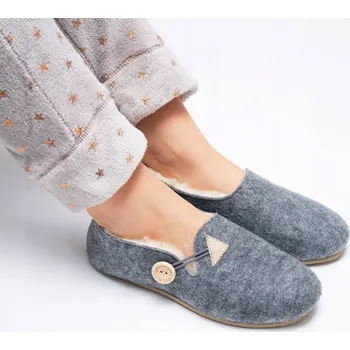 Dámské pantofle Dámské bačkory, zimní pantofle, zateplené domácí boty, knoflík, vel 40