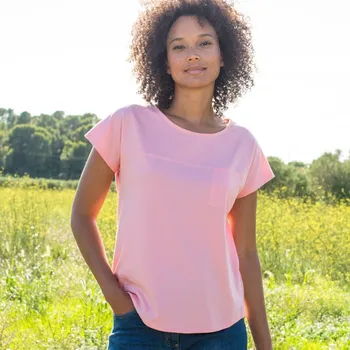 Dámská móda Tričko s potiskem a dlouhými rukávy světle růžová 42/44