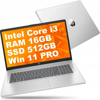 Notebook Notebook HP 17-cn Intel Core i3 16GB 512GB Intel UHD HD+ Win 11 Pro Stříbrný