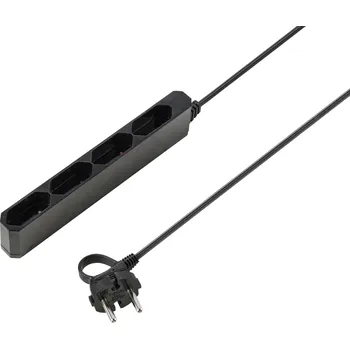 Sygonix SY-5806880 Zásuvková lišta 4násobná černá Euro zástrčka 1 ks
