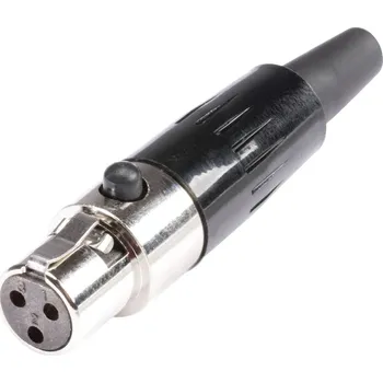 Elektrická zásuvka Hicon HI-XMCF3 mini XLR konektor zásuvka, rovná Pólů: 3 stříbrná 1 ks