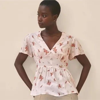 Dámská halenka Halenka s květinovým 		potiskem růžová/oranžová 36