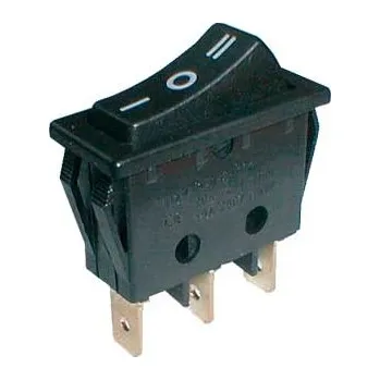 vypínač Přepínač kolébkový 3pol./3pin (ON)-OFF-(ON) 250V/15A černý