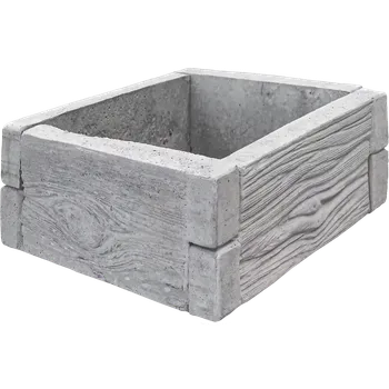 Vyvýšený záhon Betonový vyvýšený záhon - 0,5 x 0,5 x 0,25 m - dřevo