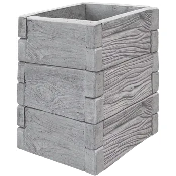 Vyvýšený záhon Betonový vyvýšený záhon - 0,5 x 0,5 x 0,75 m - dřevo