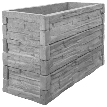 Vyvýšený záhon Betonový vyvýšený záhon - 0,5 x 1 x 0,75 m - štípaný kámen