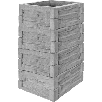 Vyvýšený záhon Betonový vyvýšený záhon - 0,5 x 0,5 x 1 m - štípaný kámen