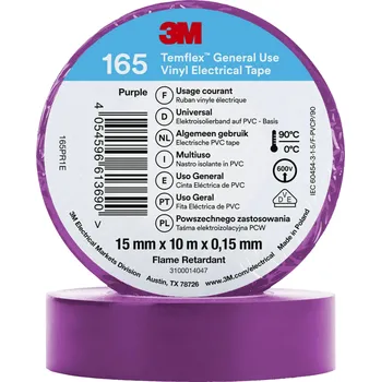 Izolační páska 3M Temflex(TM) 165 165PR1E izolační páska Temflex(TM) 165 fialová (d x š) 10 m x 15 mm 1 ks