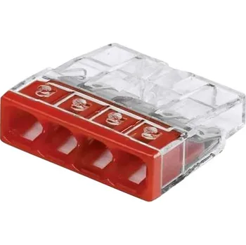 Svorka Wago 2273-204 4x0,5-2,5mm2 transparentní/červenáý