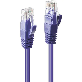 Datový kabel LINDY 48130 RJ45 síťové kabely, propojovací kabely CAT 6 U/UTP 30.00 m fialová 1 ks