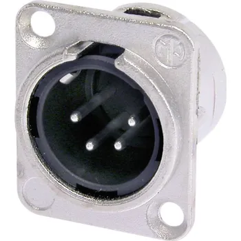 Elektrická zásuvka Neutrik NC4MDL1 XLR konektor přírubová zástrčka, rovná Pólů: 4 stříbrná 1 ks