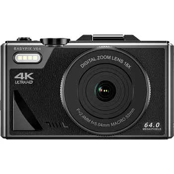 Digitální fotoaparát Easypix V64 Flip digitální fotoaparát 13 Megapixel černá integrovaný akumulátor, Wi-Fi, 4K video, Full HD videozáznam