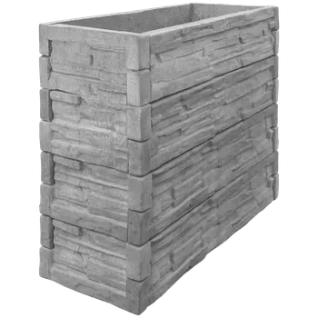 Vyvýšený záhon Betonový vyvýšený záhon - 0,5 x 1 x 1 m - štípaný kámen