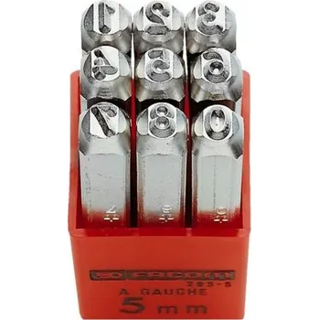 Sada nářadí Sada pro vyrážení čísel 2 → 8mm x , počet kusů: 8, obsah sady: Numbers 0 → 8 Facom