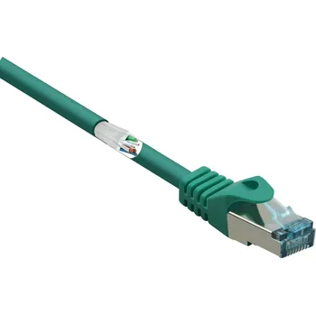 Datový kabel Renkforce RF-5462398 RJ45 síťové kabely, propojovací kabely CAT 6A S/FTP 15.00 m zelená s ochranou, samozhášecí 1 ks