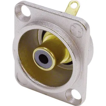 Neutrik NF2D0 cinch konektor přírubová zásuvka, rovná Pólů: 2 stříbrná, černá 1 ks