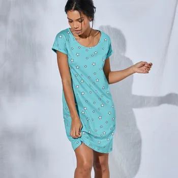 Dámská noční košile Blancheporte Sada 2 nočních košil s potiskem "The silent night" antracitová+bledě modrá 34/36