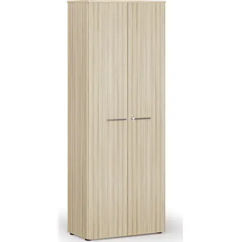 Kancelářská sestava Kancelářská skříň s dveřmi PRIMO WOOD, 800 x 420 x 2128 mm, dub přírodní
