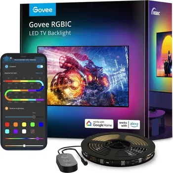 LED páska Govee TV 55-65", SMART LED, RGBIC, 3,8m (H61683D1) černý