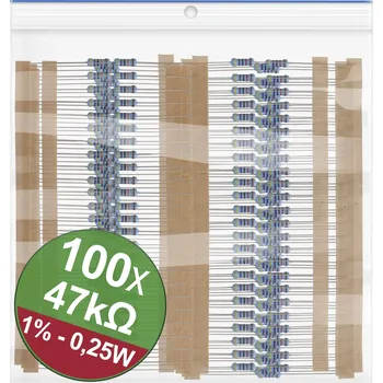 Rezistor Quadrios 22P053 22P053 sada metalizovaných rezistorů 47 kΩ axiální 0.25 W 1 procent 1 sada