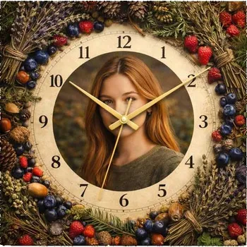 Hodiny Hodiny z vlastní fotografie – sušené ovoce - 20x20 cm / Plast / Klasický