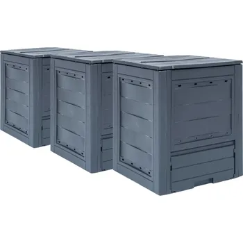 Kompostér Zahradní kompostéry 3 ks šedé 60 x 60 x 73 cm 780 l - 8719883796765