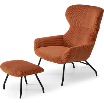 Křeslo Mebel Partner Condorin (měděná + černá) (s podnožkou)