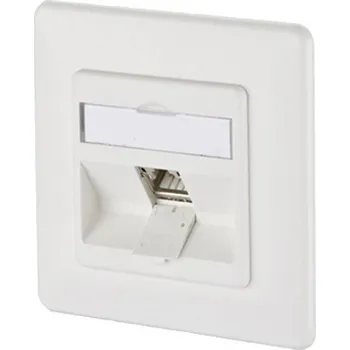 Kancelářská technika Metz Connect 130B12D11002-E síťová zásuvka pod omítku panel s čelní deskou a rámečkem CAT 6A 1 port čistě bílá