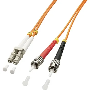 Datový kabel LINDY 46492 optické vlákno optické vlákno kabel 3.00 m oranžová [1x zástrčka LC - 1x ST zástrčka] 50/125 µ Multimode OM2