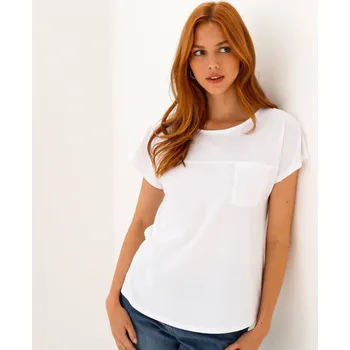 Dámská móda Tričko s potiskem a dlouhými rukávy bílá 42/44