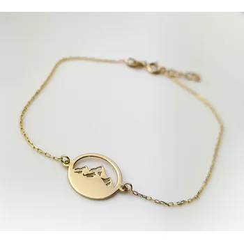 Náramek Zlatý náramek s motivem hor - au 585