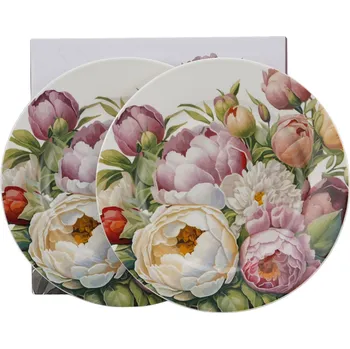 Talíř Sada dezertních talířů DUO KWIATY CLASSIC PIWONIE 19,2 cm 2 ks.