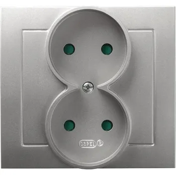 Elektrická zásuvka Stříbrná nástěnná Elektrická Zásuvka Ospel