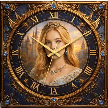 Hodiny Hodiny z vlastní fotografie – drahokamy - 20x20 cm / Plast / Klasický