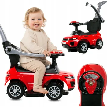 Odrážedlo Odrážedlo chodítko pro děti s rukojetí a objímkou Sport car červené