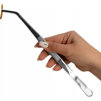 Péče o řasy a obočí ZAOHNUTÁ PINZETA 25CM PRO TERÁRIA, PRECIZNÍ PINZETA, KLEŠTĚ