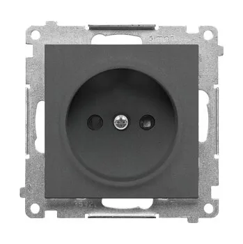 Elektrická zásuvka SIMON 55 GRAFITOVÁ MATNÁ ZÁSUVKA JEDNODUCHÁ BEZ UZEMNĚNÍ TG1CZ.01/116