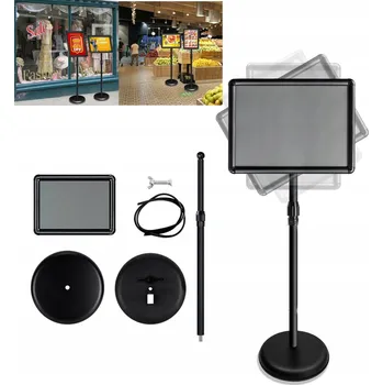 INFORMAČNÍ STOJAN A4 REKLAMNÍ TABULE na plakát ČERNÝ STOJAN NA REKLAMU MENU