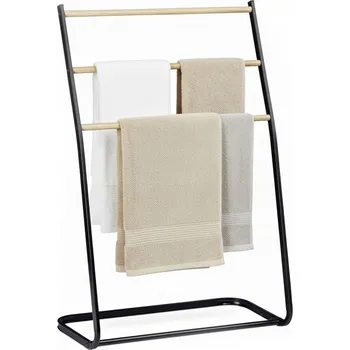 Věšák Stojanový kovový věšák na ručníky RD51854, černá