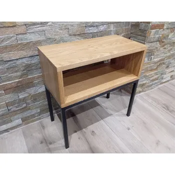 Konzolový stolek Ntrid Odkládací/noční stolek Eazy Plus - dub/kov Barva: Černá kladívková