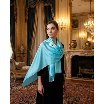 Šátek B-TOP Jemný dlouhý šátek v modrém tónu