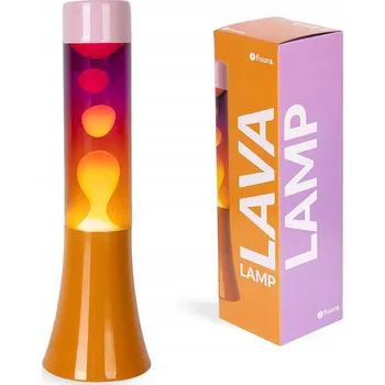 Lampička Fisura - Růžová lávová lampa s oranžovou základnou 9 x 9 x 30 cm.